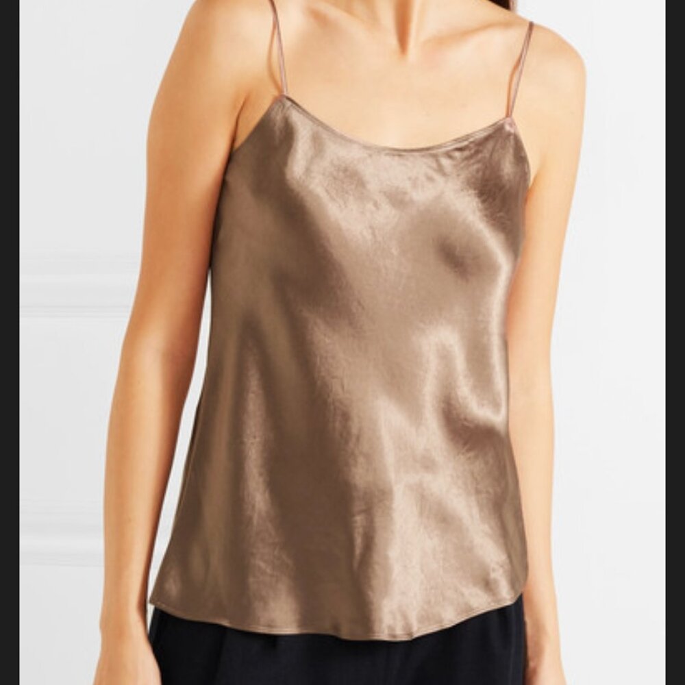 Vince Satin Slip Cami // Bronze Taupe // XS